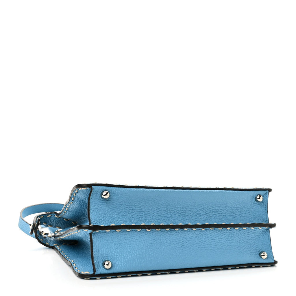 Vitello Granato Camoscio Selleria Macro Stitchings Medium Peekaboo I SEE U Satchel Turquoise