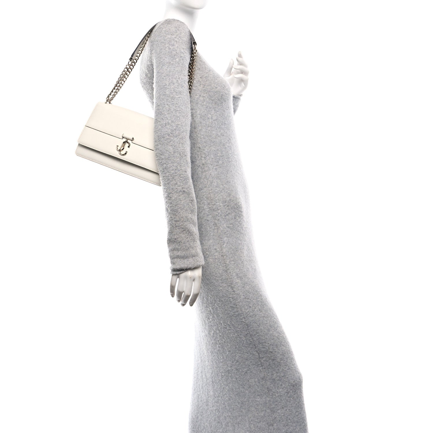 Shiny Calfskin Medium Varenne Shoulder Bag Latte