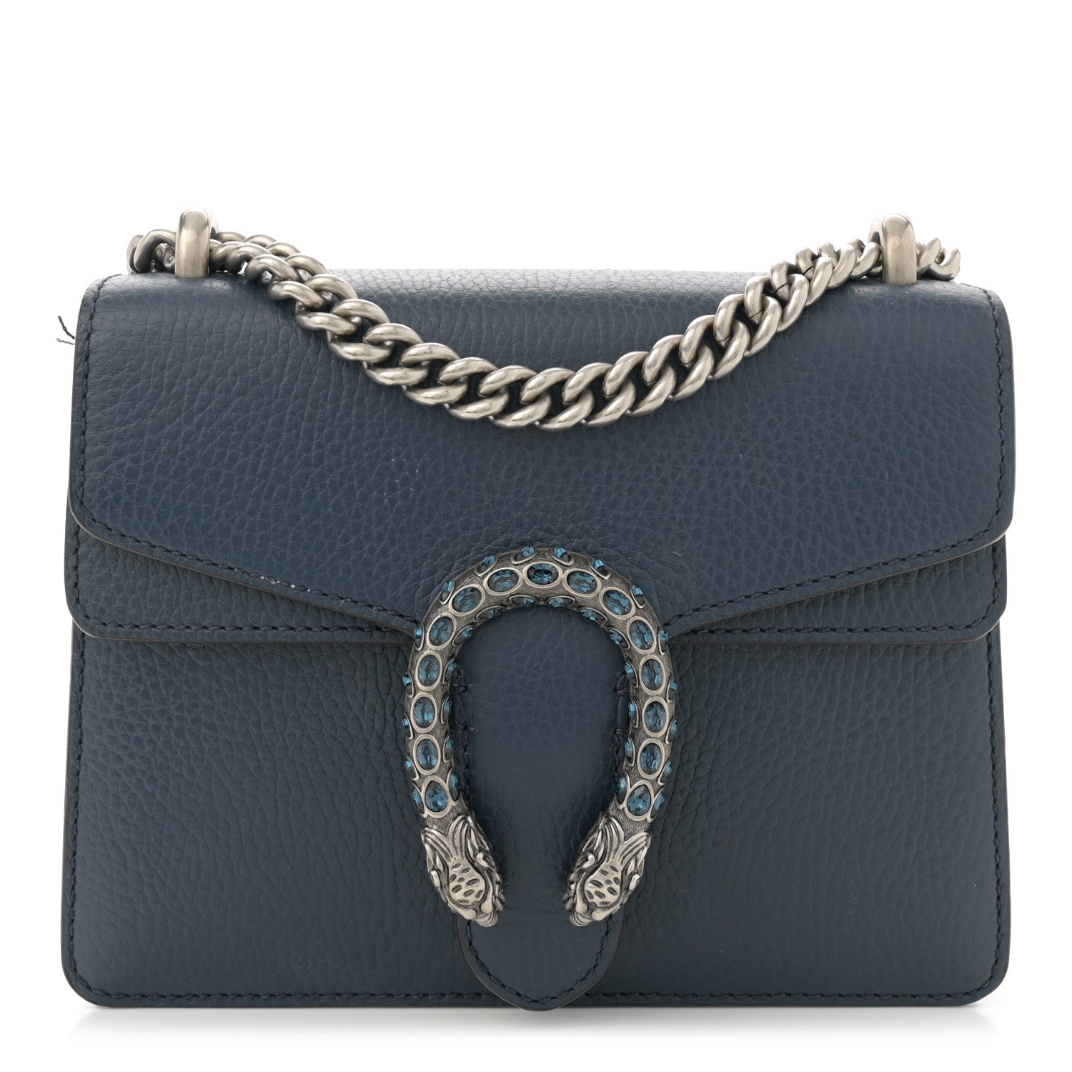 Dollar Calfskin Crystal Mini Dionysus Shoulder Bag Blue Agata Montana Sapphire
