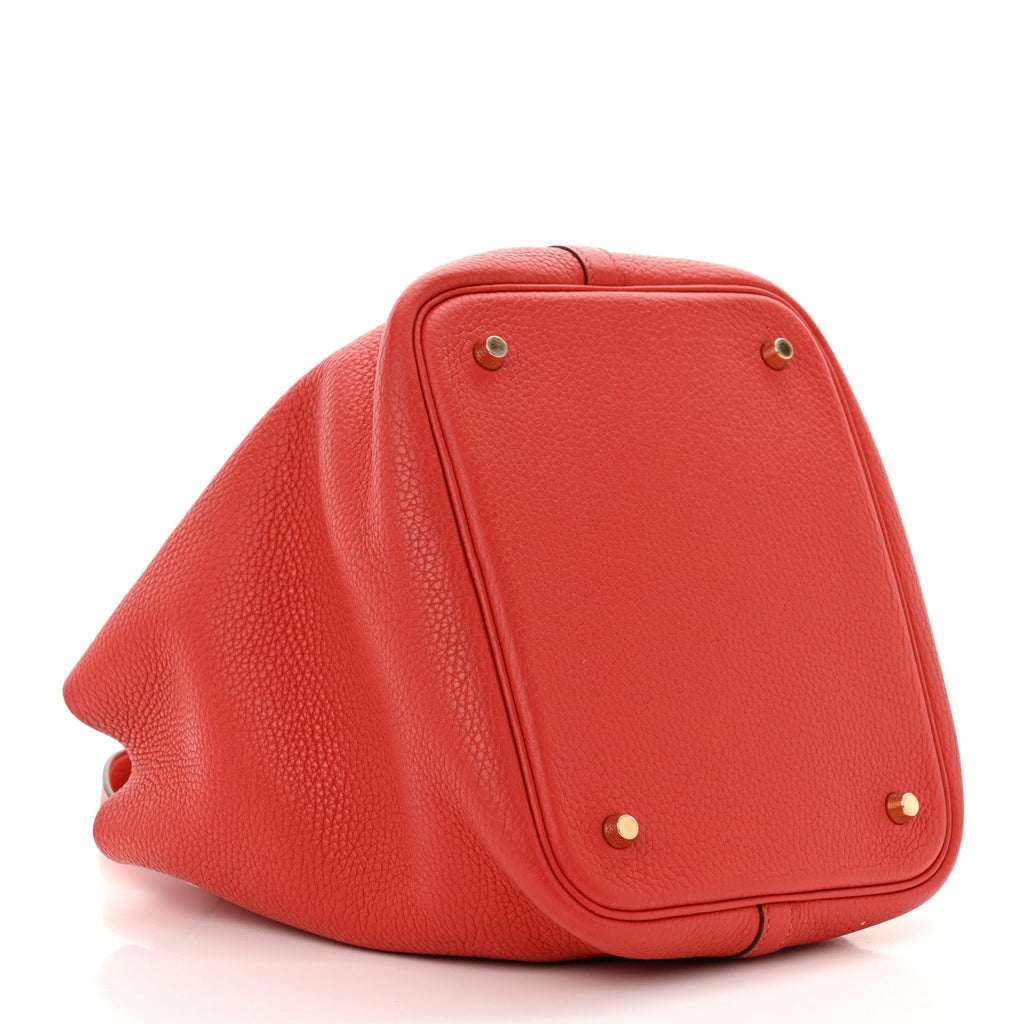 Taurillon Clemence Picotin Lock 22 MM  Rouge Casaque
