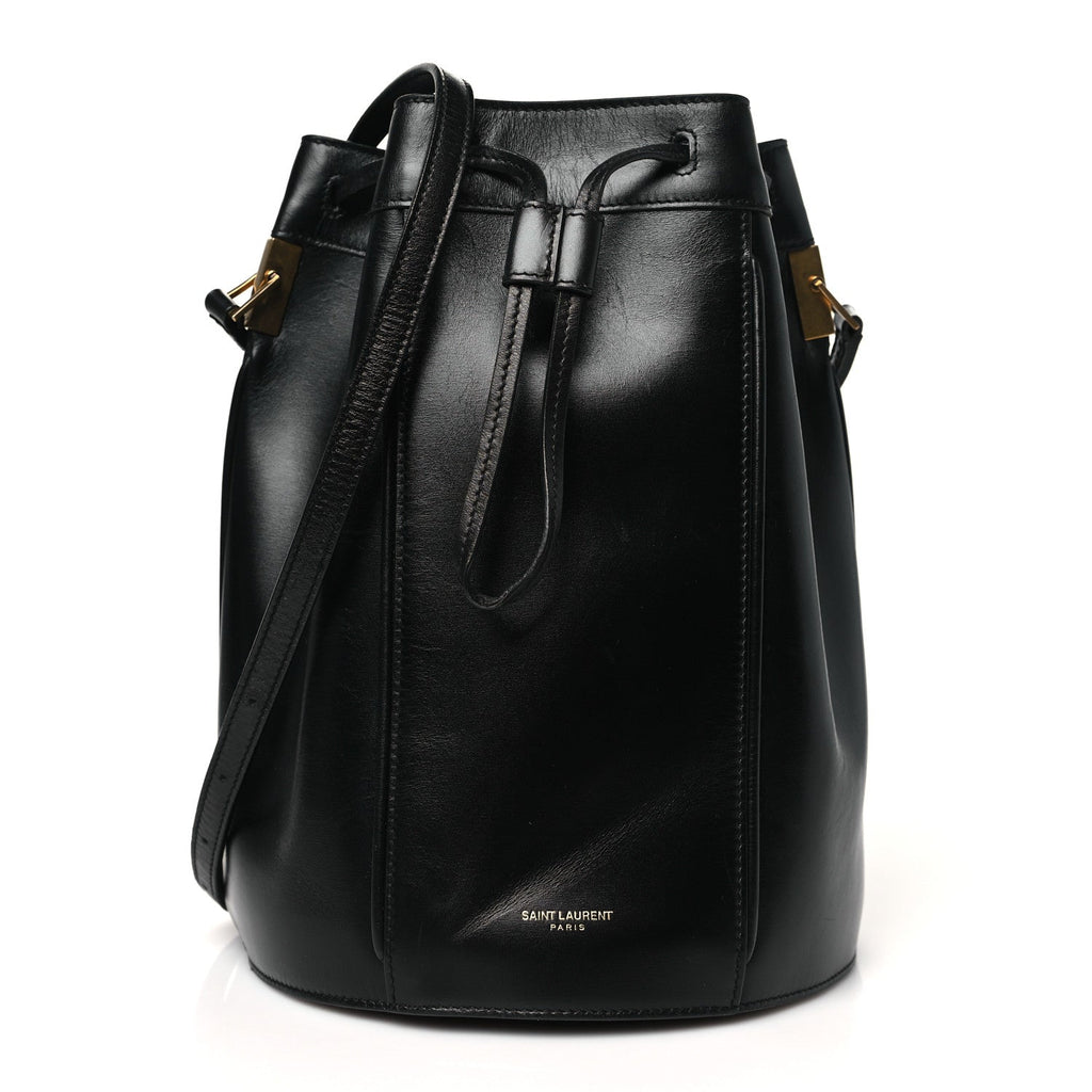 Smooth Calfskin Medium Talitha Bucket Bag Black