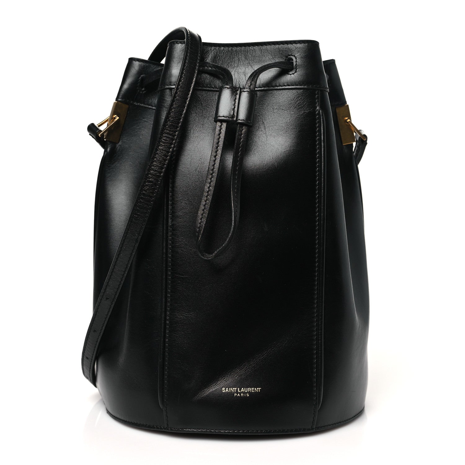 Smooth Calfskin Medium Talitha Bucket Bag Black