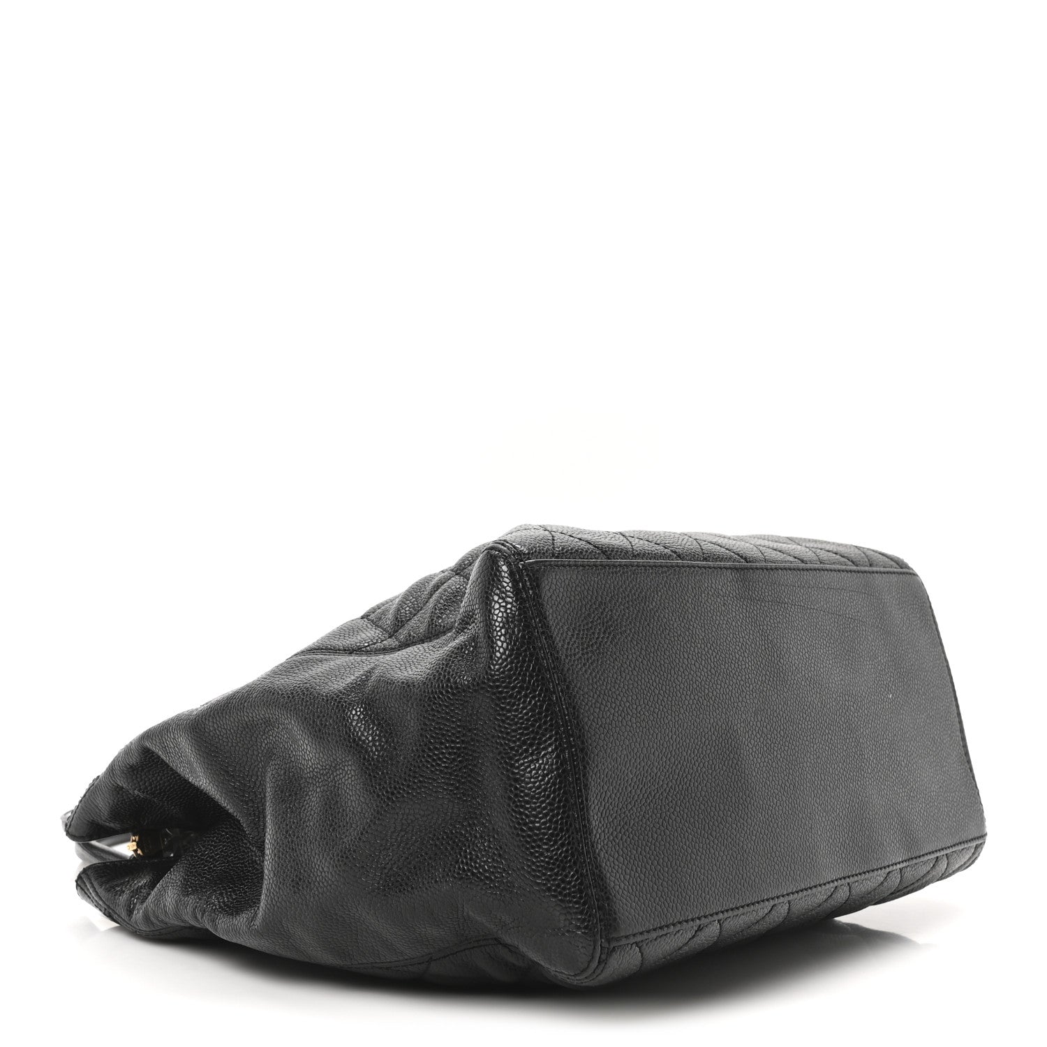 Caviar Quilted CC Shopping Tote Black