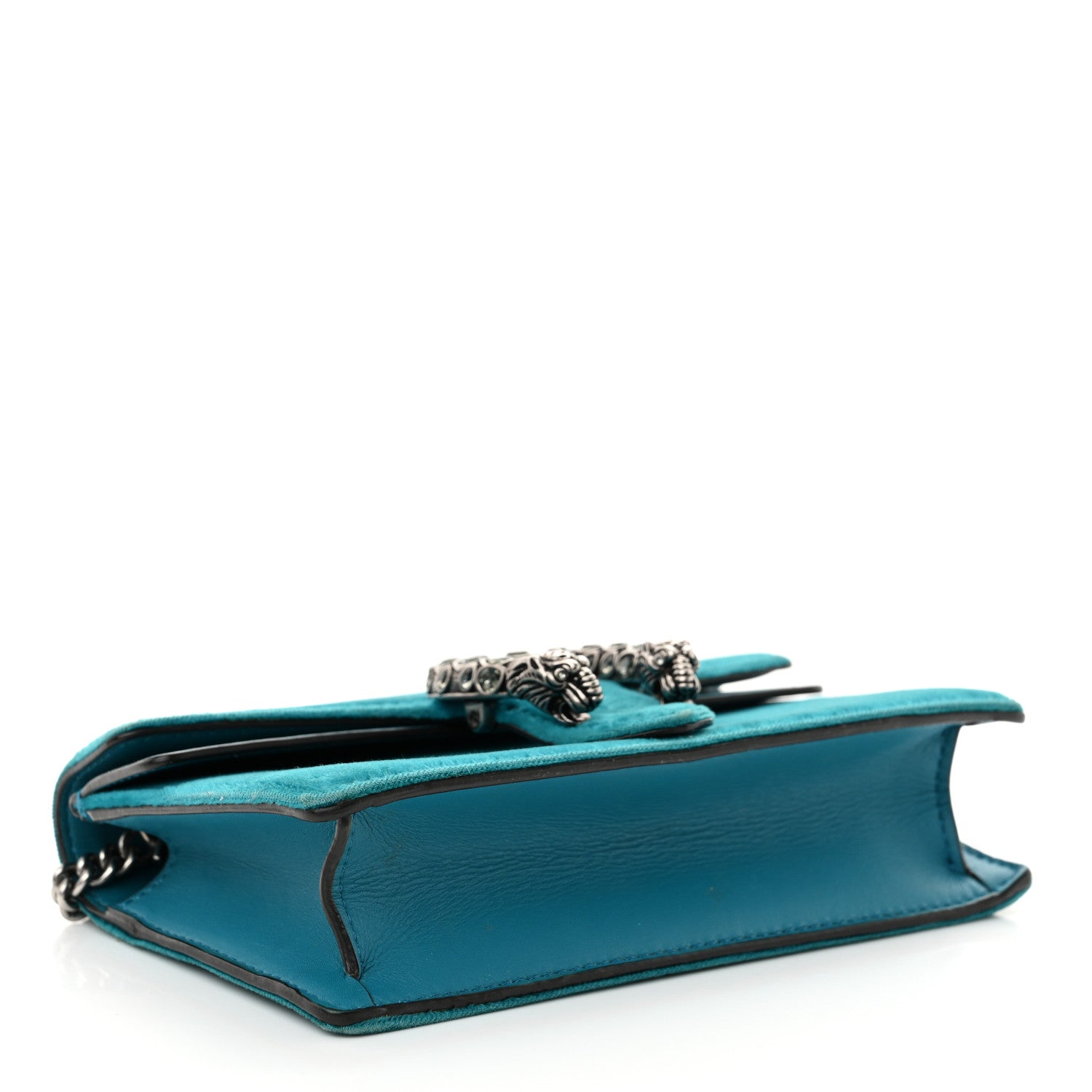 Velvet Super Mini Dionysus Shoulder Bag Pavone Cyan
