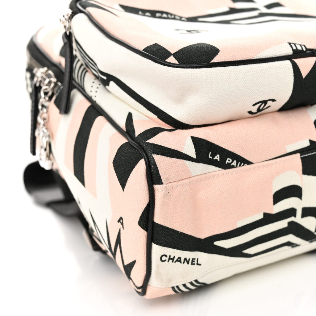 Canvas Cruise La Pausa Print Backpack Pink White Black