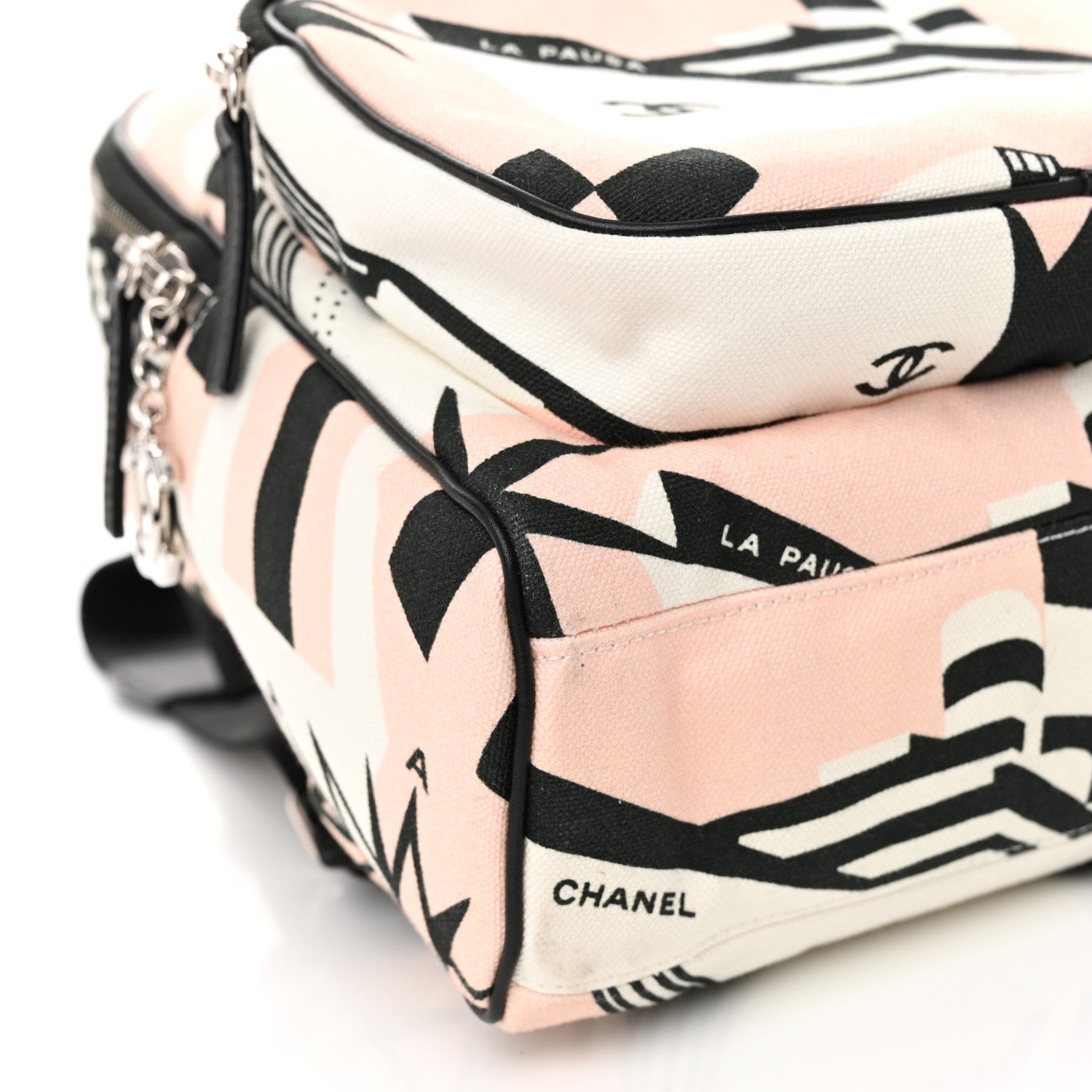 Canvas Cruise La Pausa Print Backpack Pink White Black