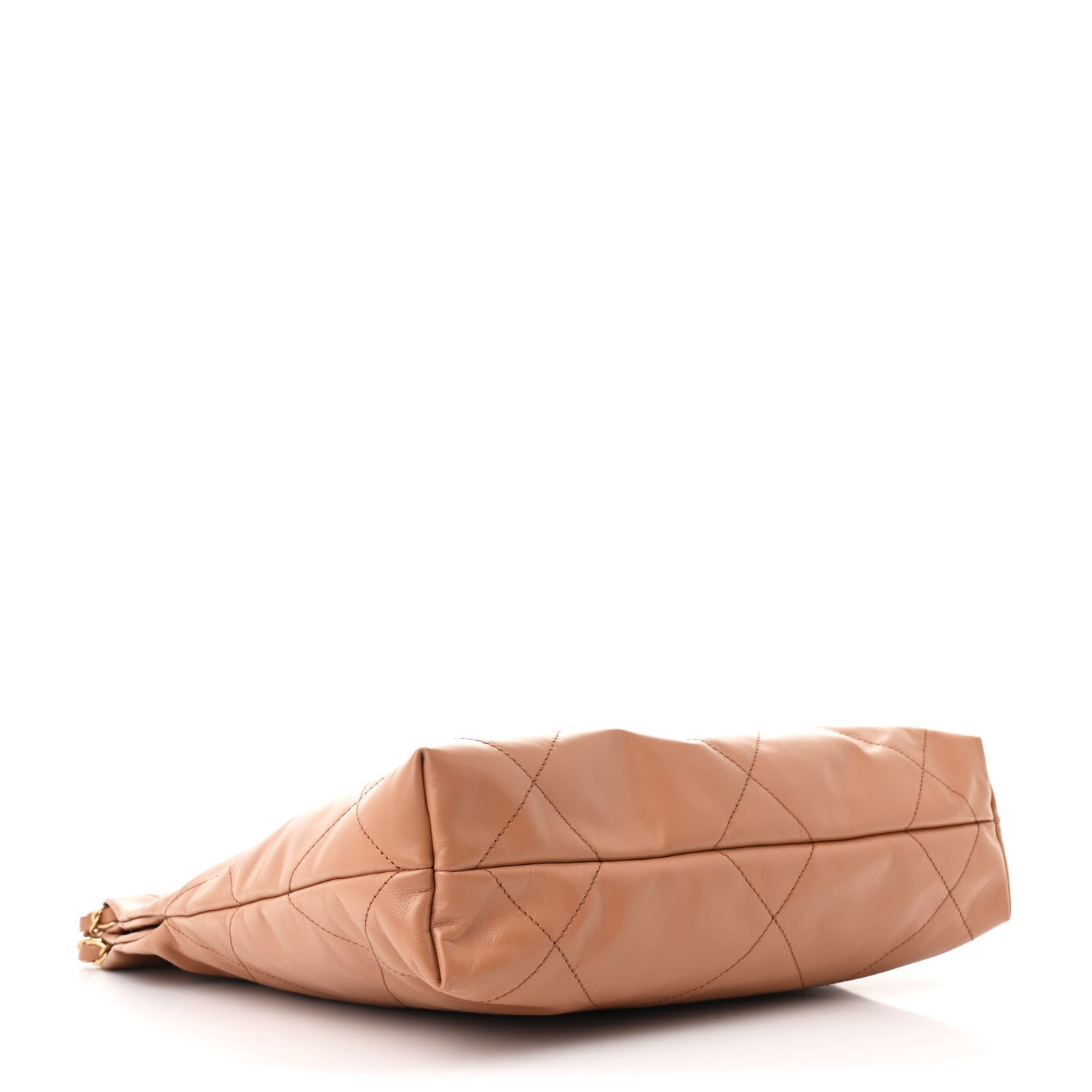 Shiny Calfskin Quilted Small Chanel 22 Beige