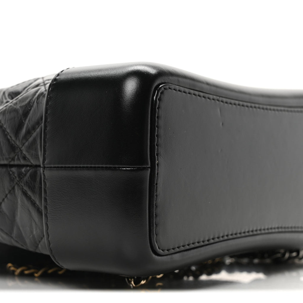 Aged Calfskin Quilted Small Gabrielle Backpack Black