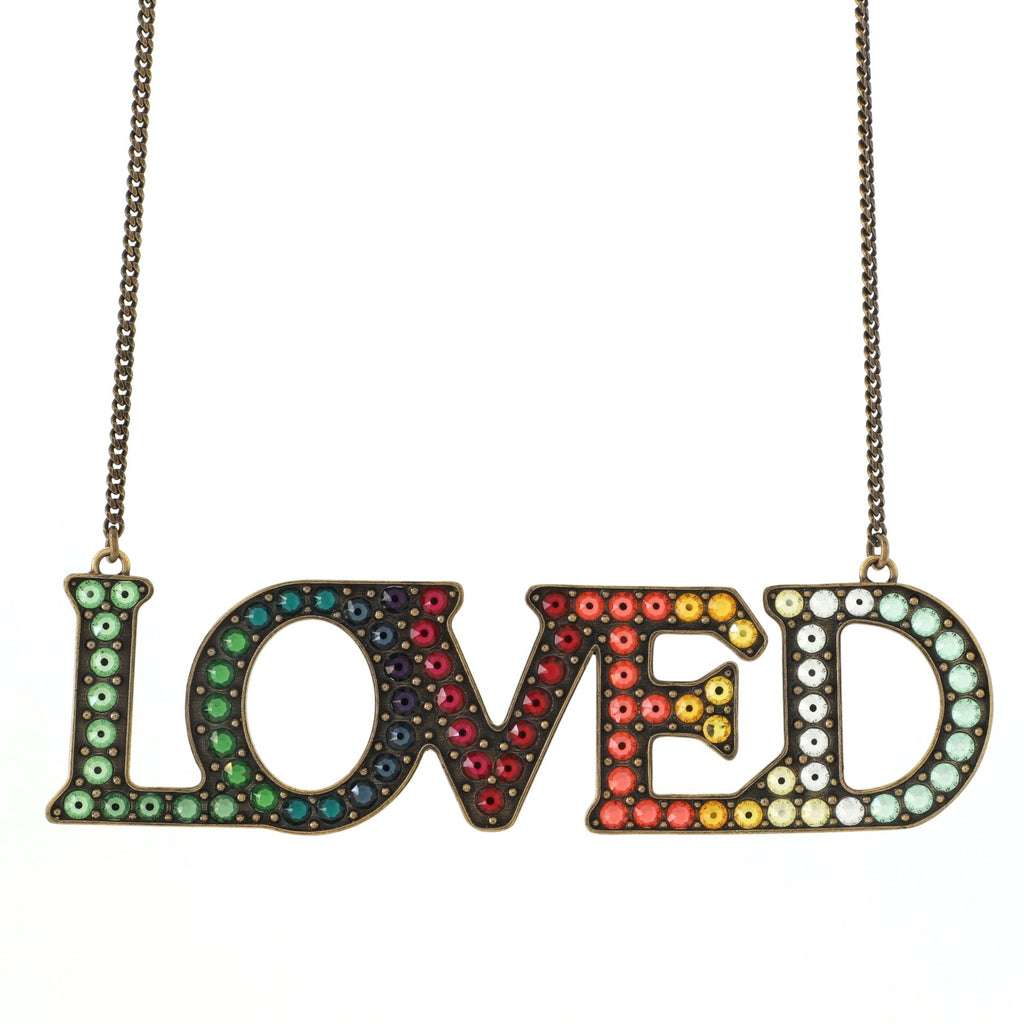 Loved Collar Necklace Crystal Embellished Metal