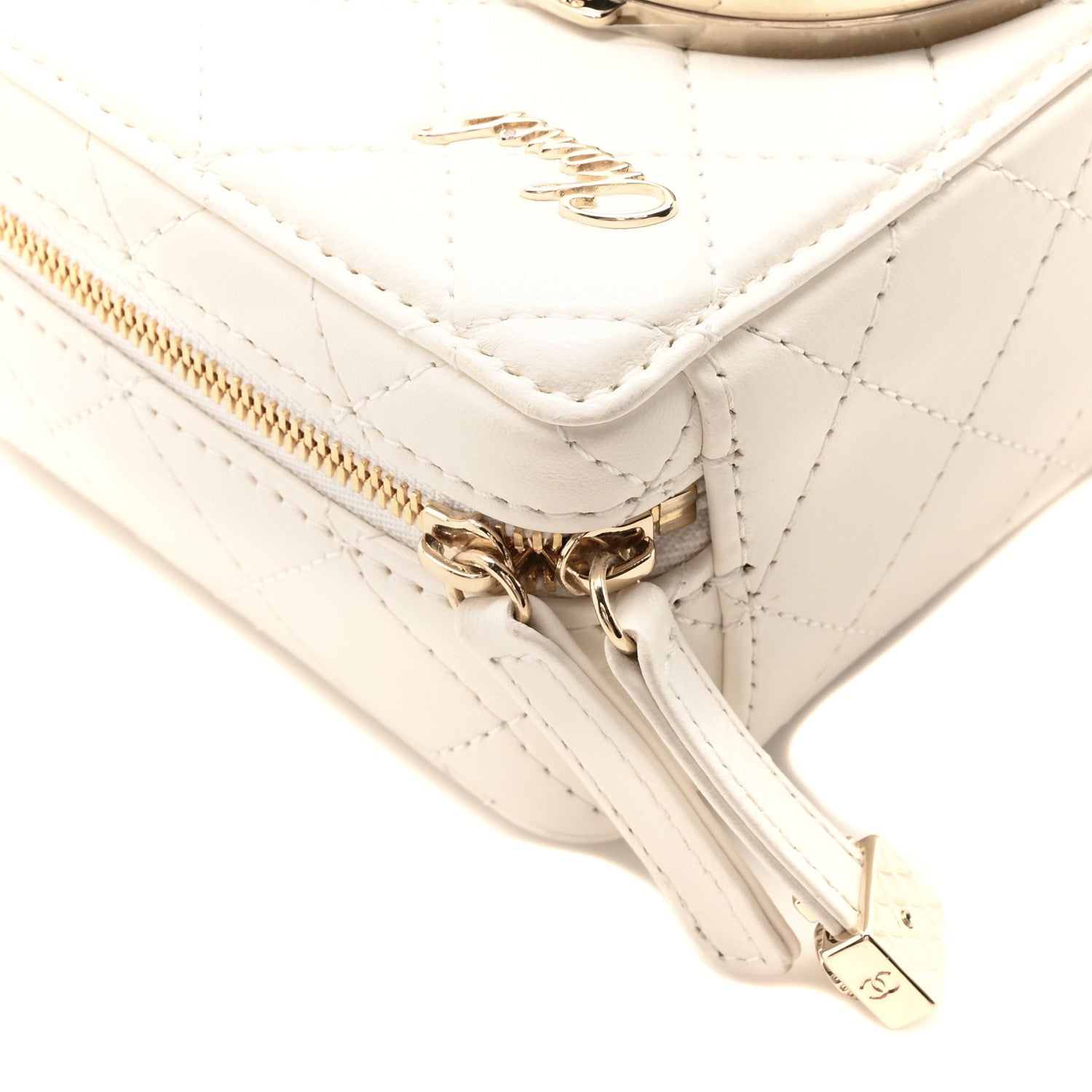 Lambskin Quilted Coco  Bag White