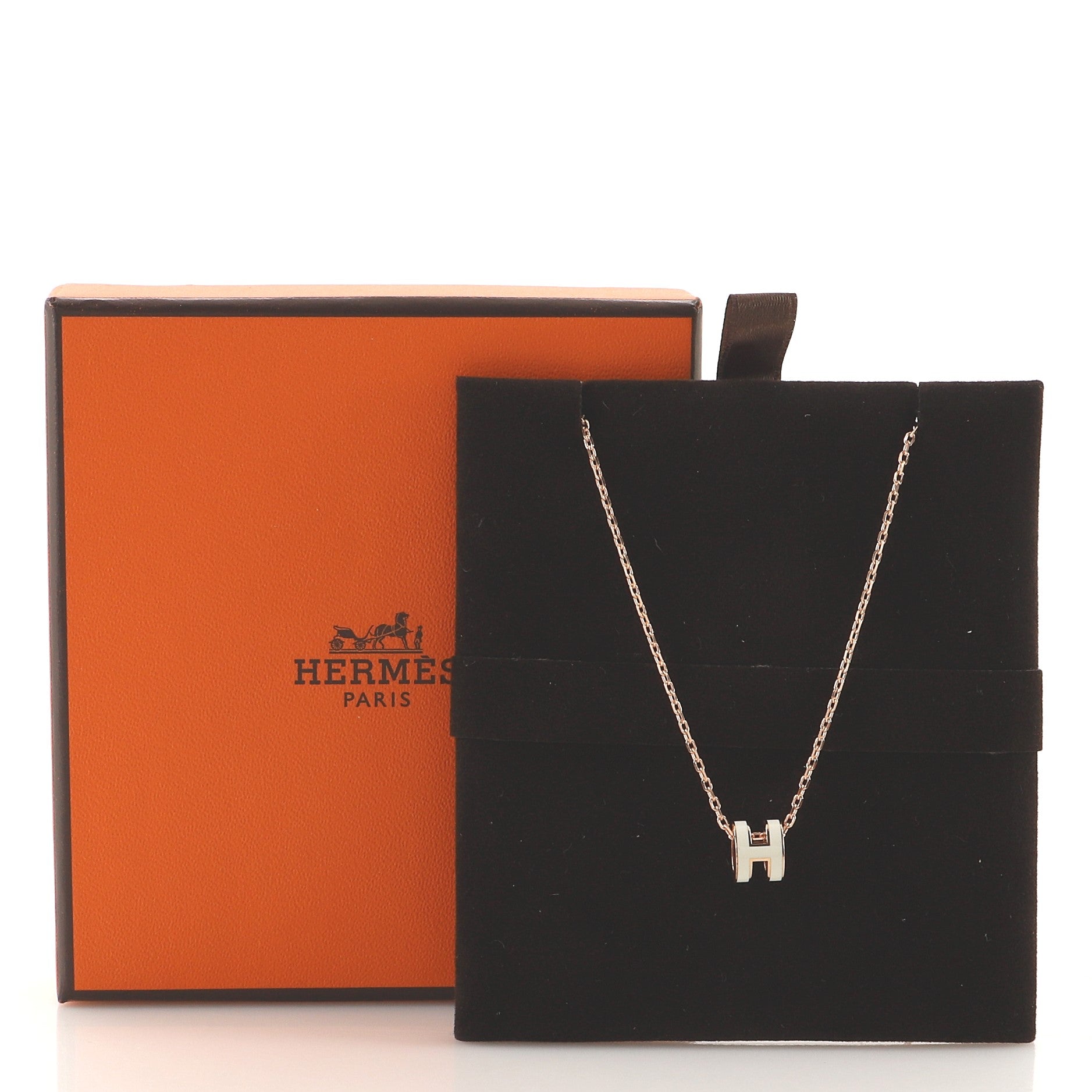 Pop H Pendant Necklace Metal and Enamel Mini