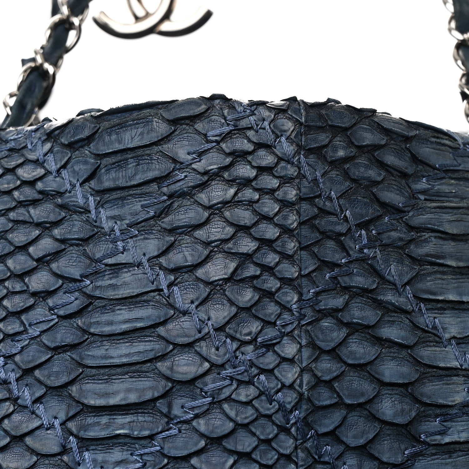 Snakeskin Ultimate Stitch Shopper Tote Blue
