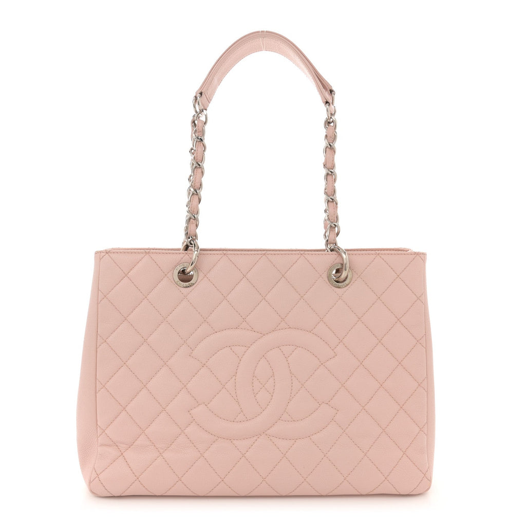 Caviar Quilted Grand Shopping Tote GST Light Pink