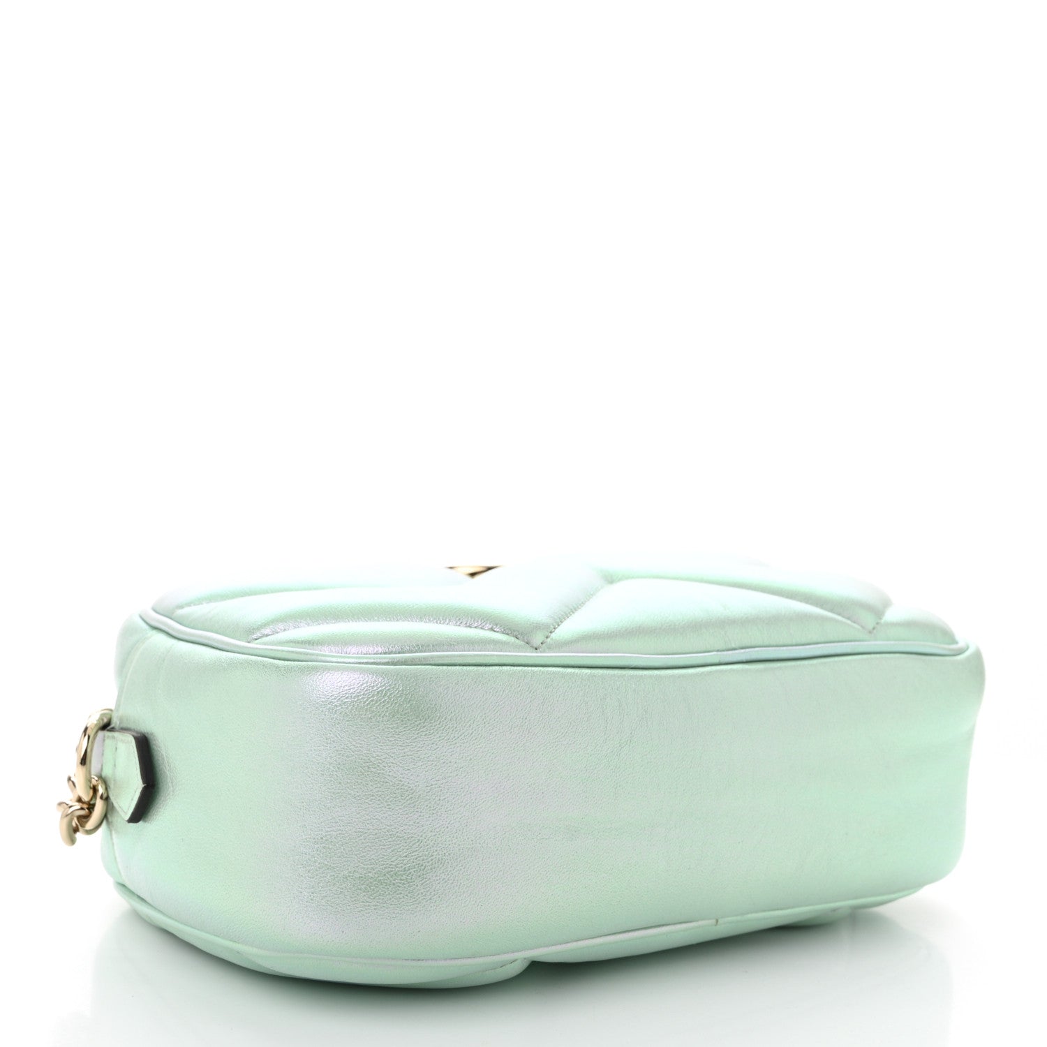 Iridescent Nappa Chevron Matelasse Small GG Marmont Chain Shoulder Bag Iridescent Salvy Green