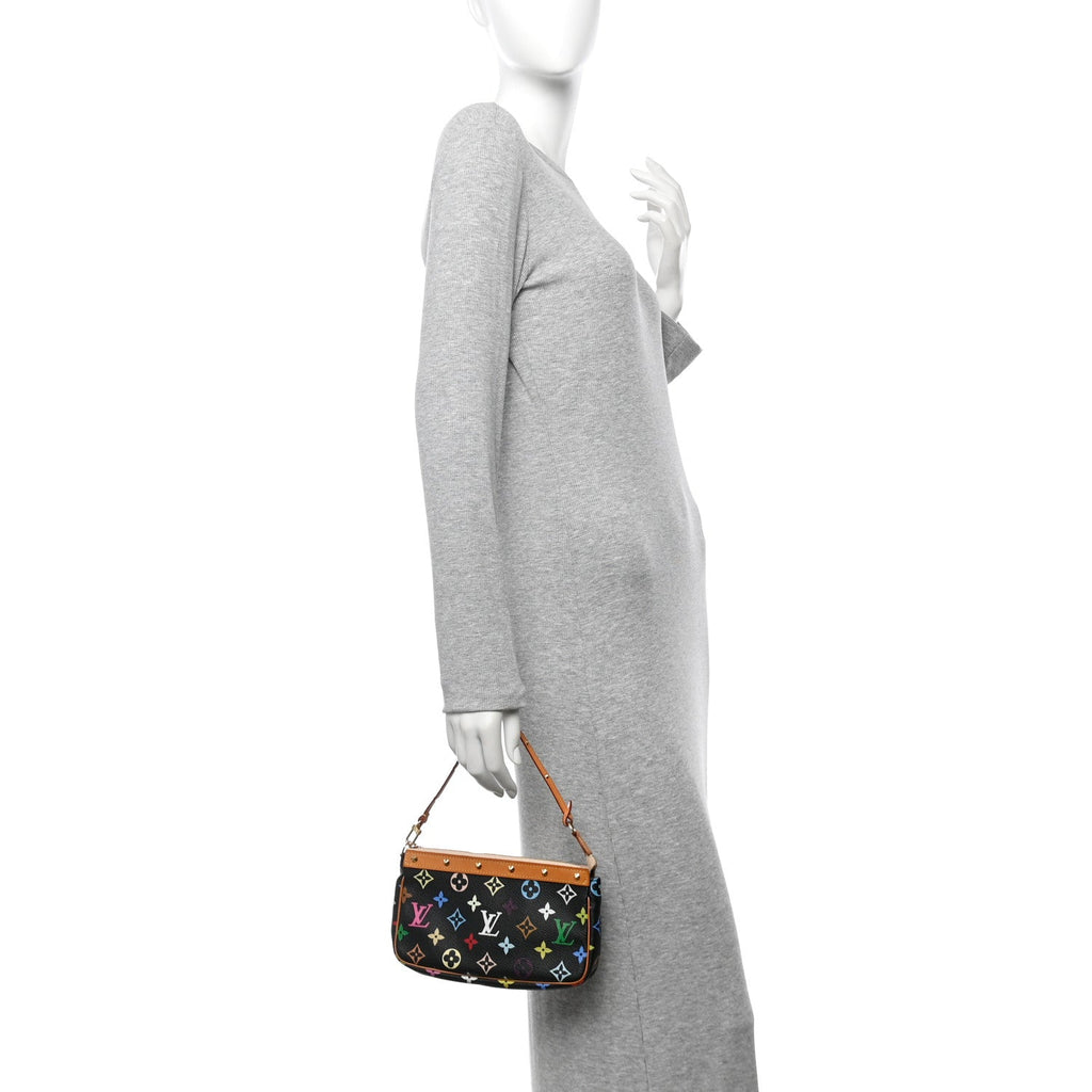Monogram Multicolor Pochette Accessories Black