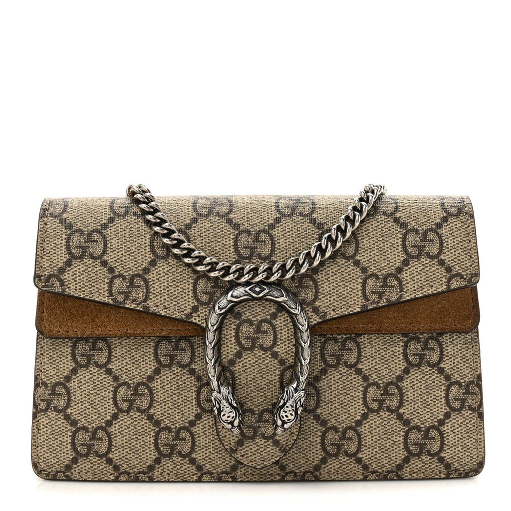 GG Supreme Monogram Super Mini Dionysus Shoulder Bag Taupe