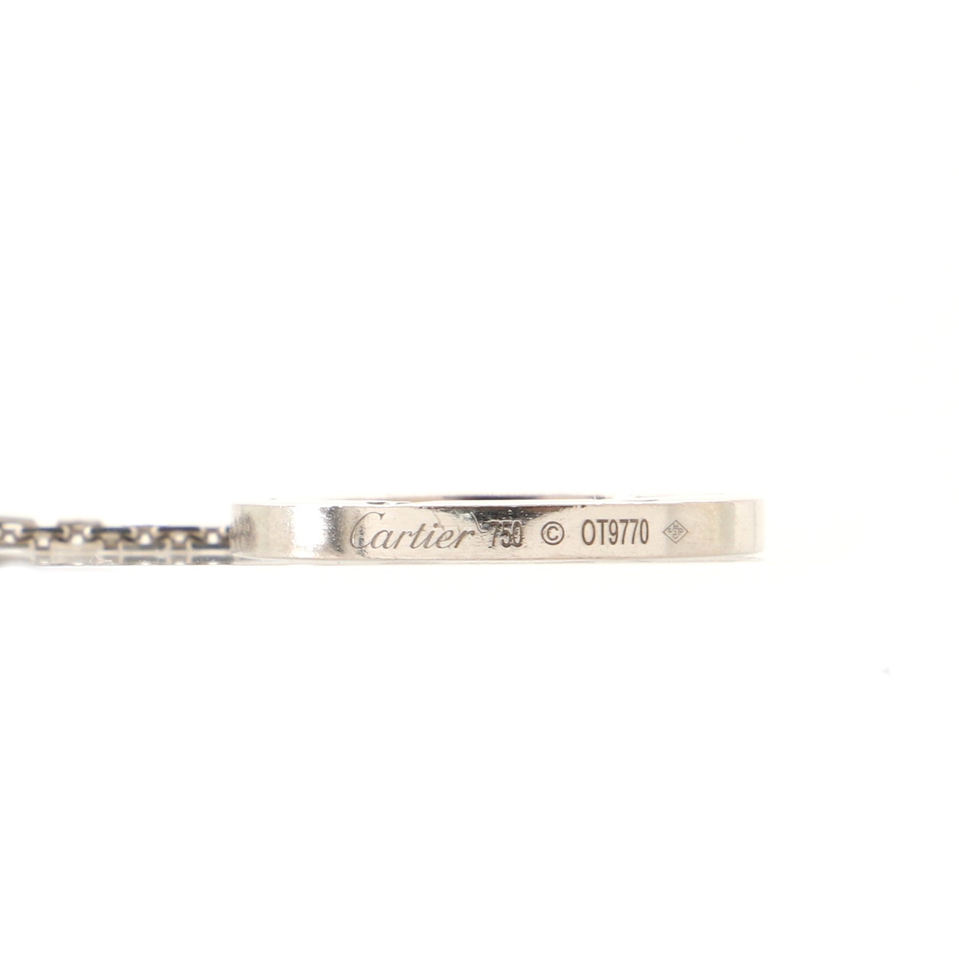3 Diamonds Love Pendant Necklace 18K White Gold and Diamonds