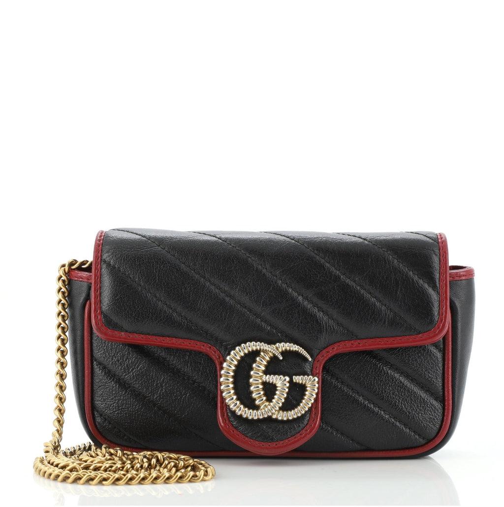 GG Marmont Flap Bag Diagonal Quilted Leather Super Mini