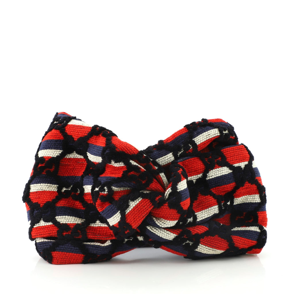 Sylvie Web Headband GG Velvet Embroidered Polyester Medium