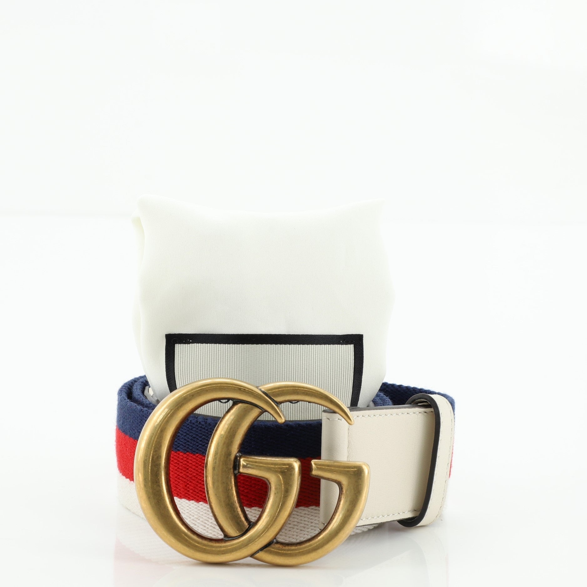 GG Marmont Web Belt Canvas and Leather Wide 95