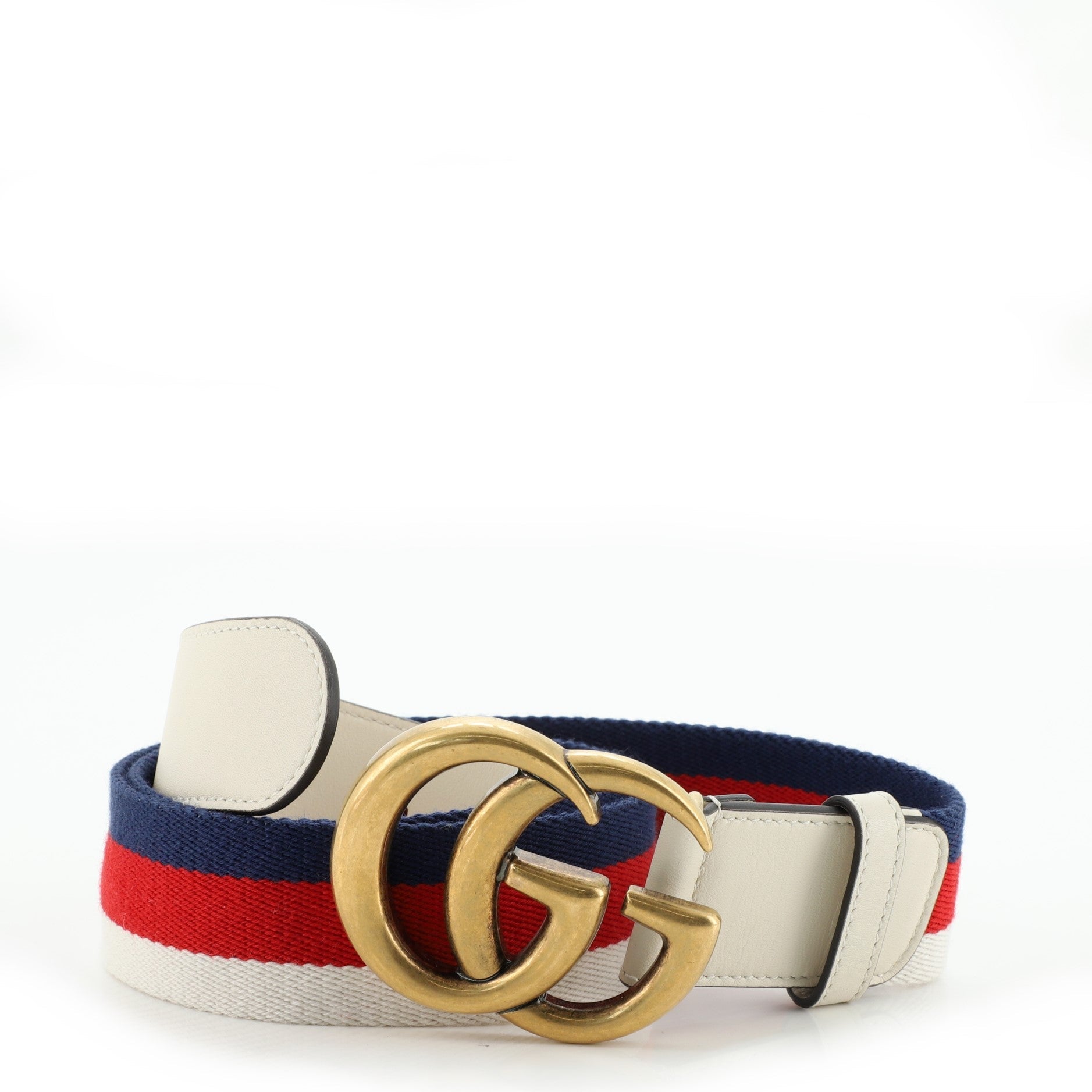 GG Marmont Web Belt Canvas and Leather Wide 95