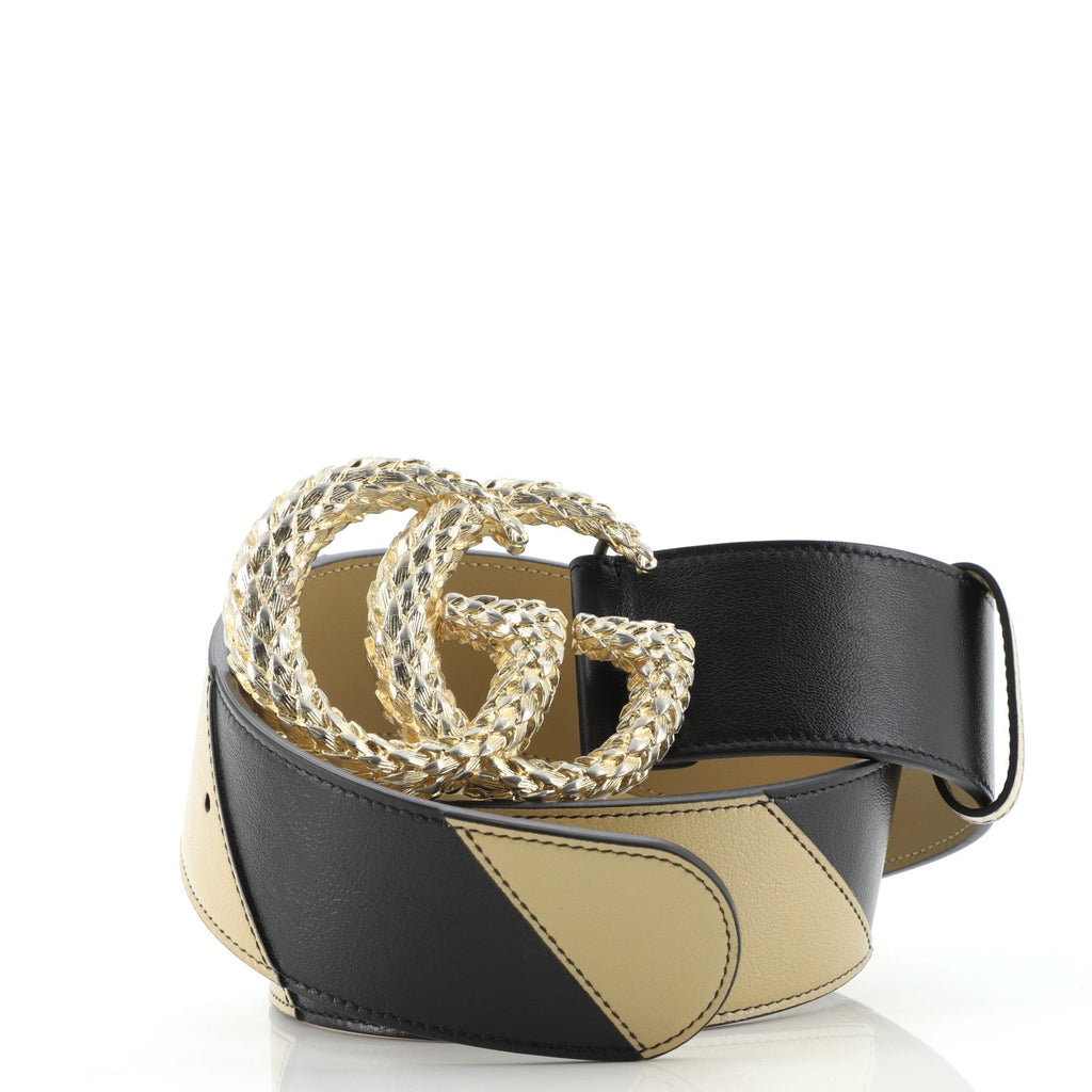 GG Marmont Belt Diagonal Quilted Leather Wide 85
