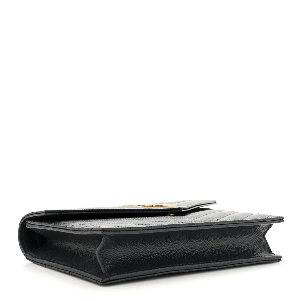 Grain De Poudre Matelasse Chevron Monogram Chain Wallet Dark Smog