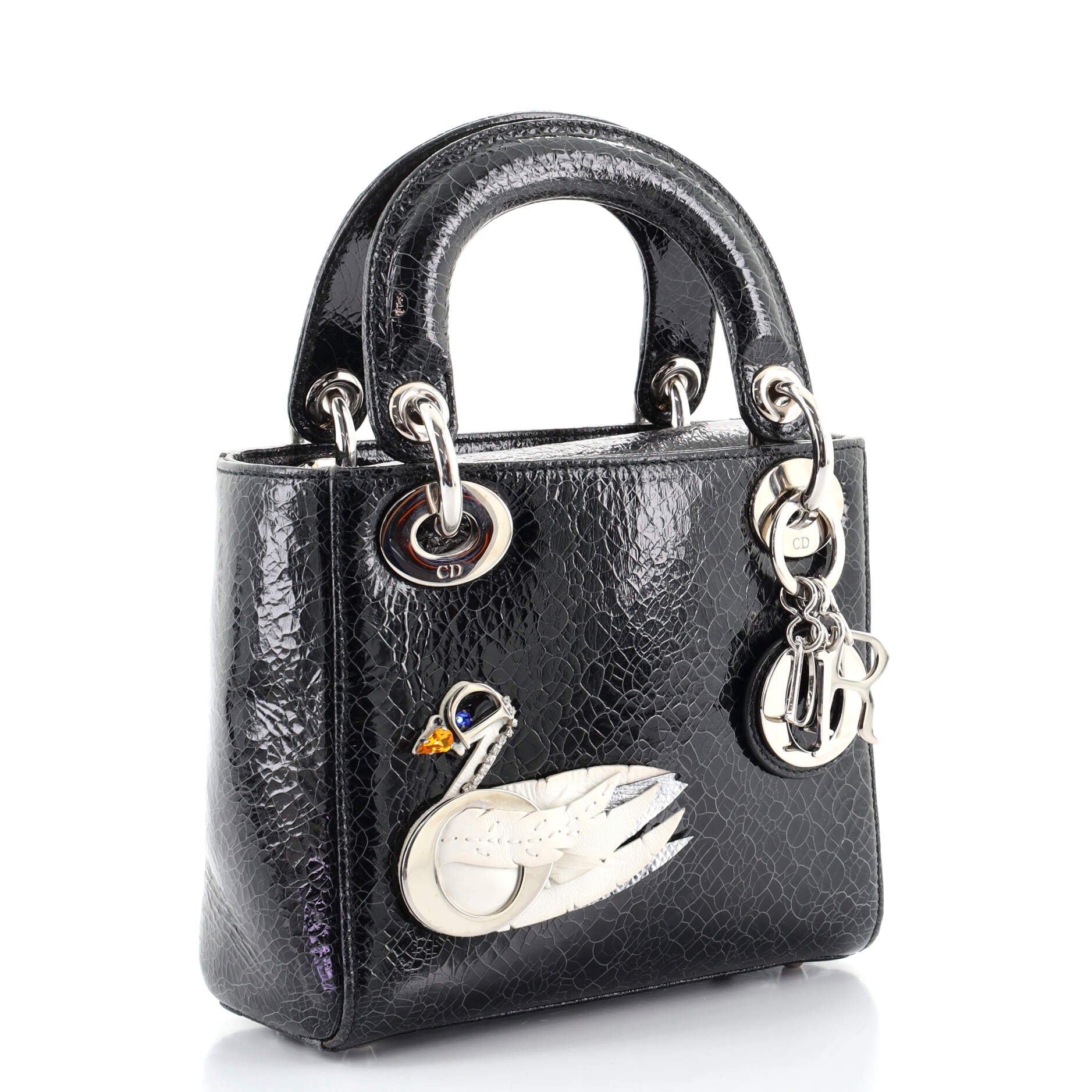 Lady Dior Bag Limited Edition Embellished Crackled Deerskin Mini