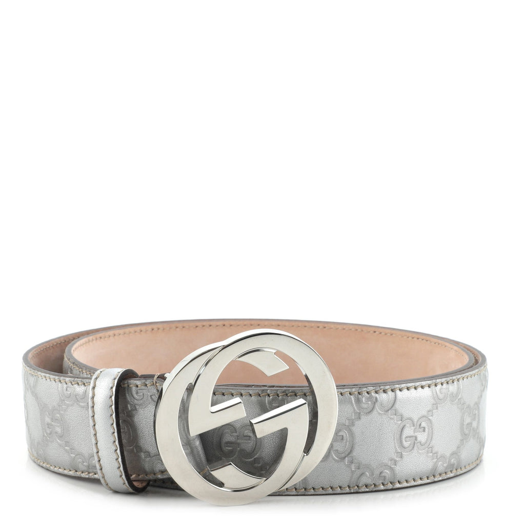 Interlocking G Belt Guccissima Leather Wide 95