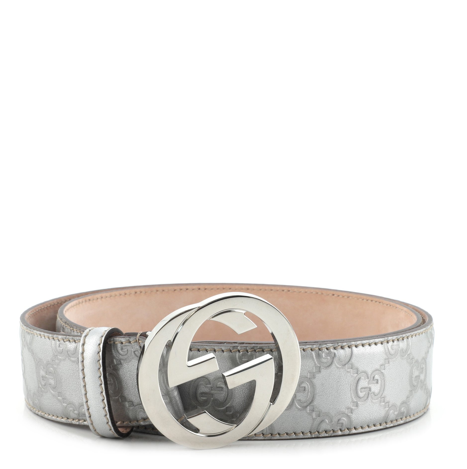 Interlocking G Belt Guccissima Leather Wide 95