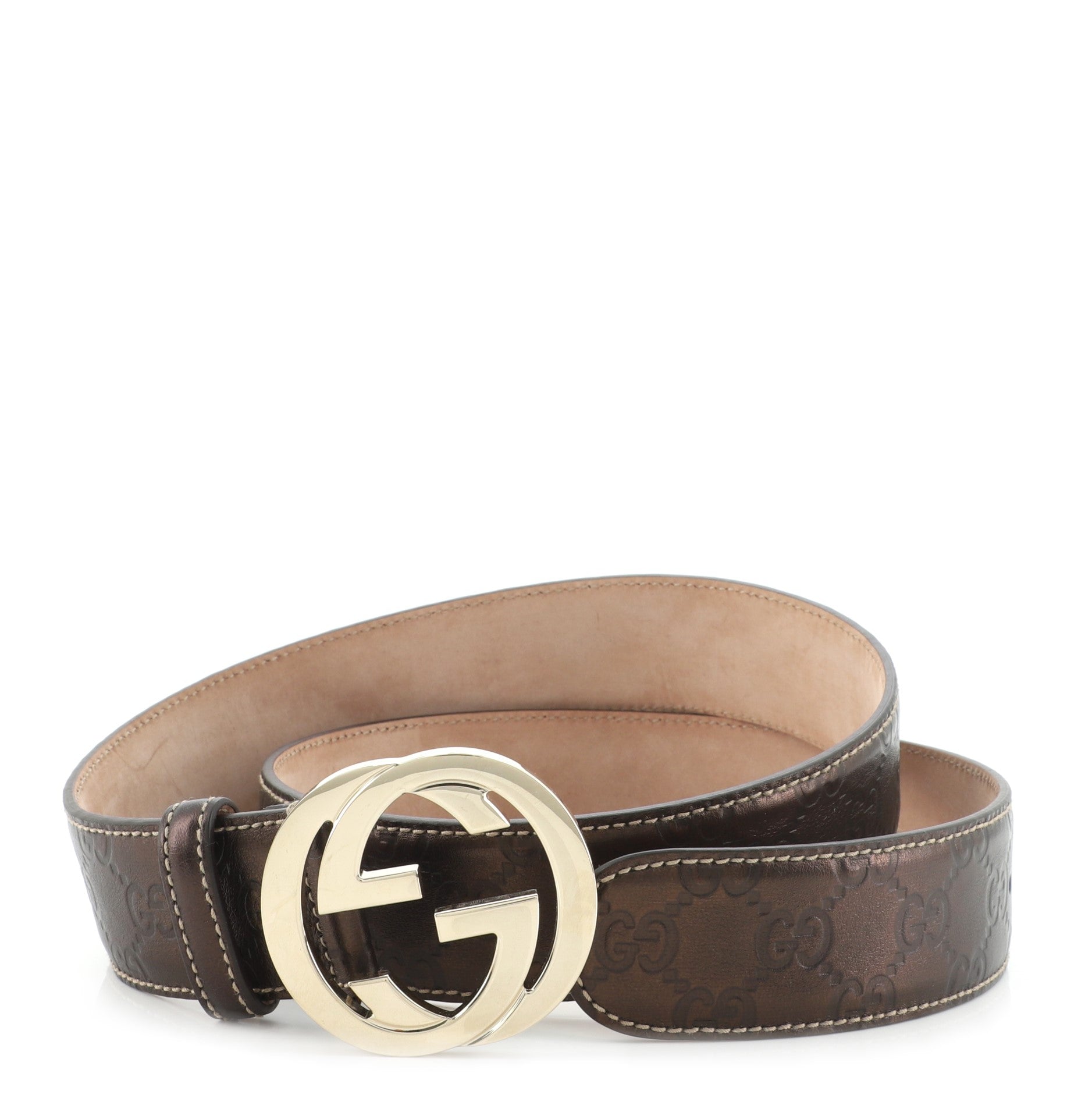 Interlocking G Belt Guccissima Leather Wide 95