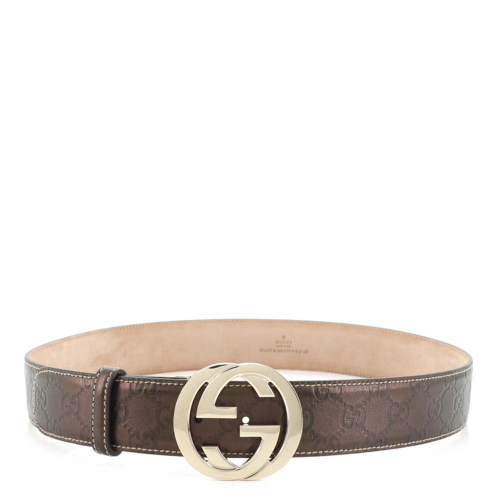 Interlocking G Belt Guccissima Leather Wide 95
