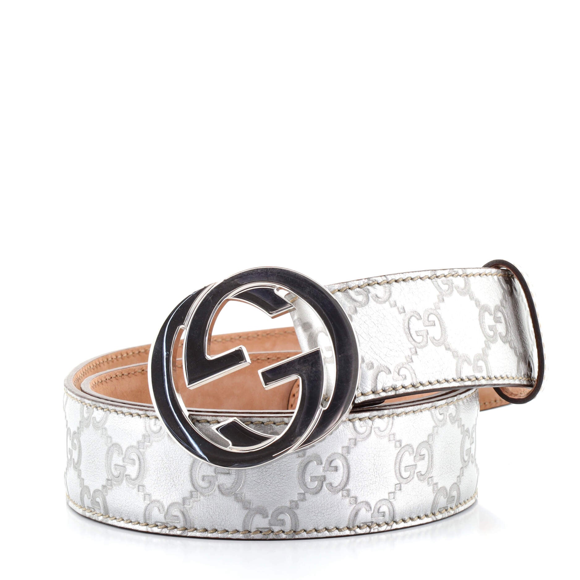 Interlocking G Belt Guccissima Leather Wide 95
