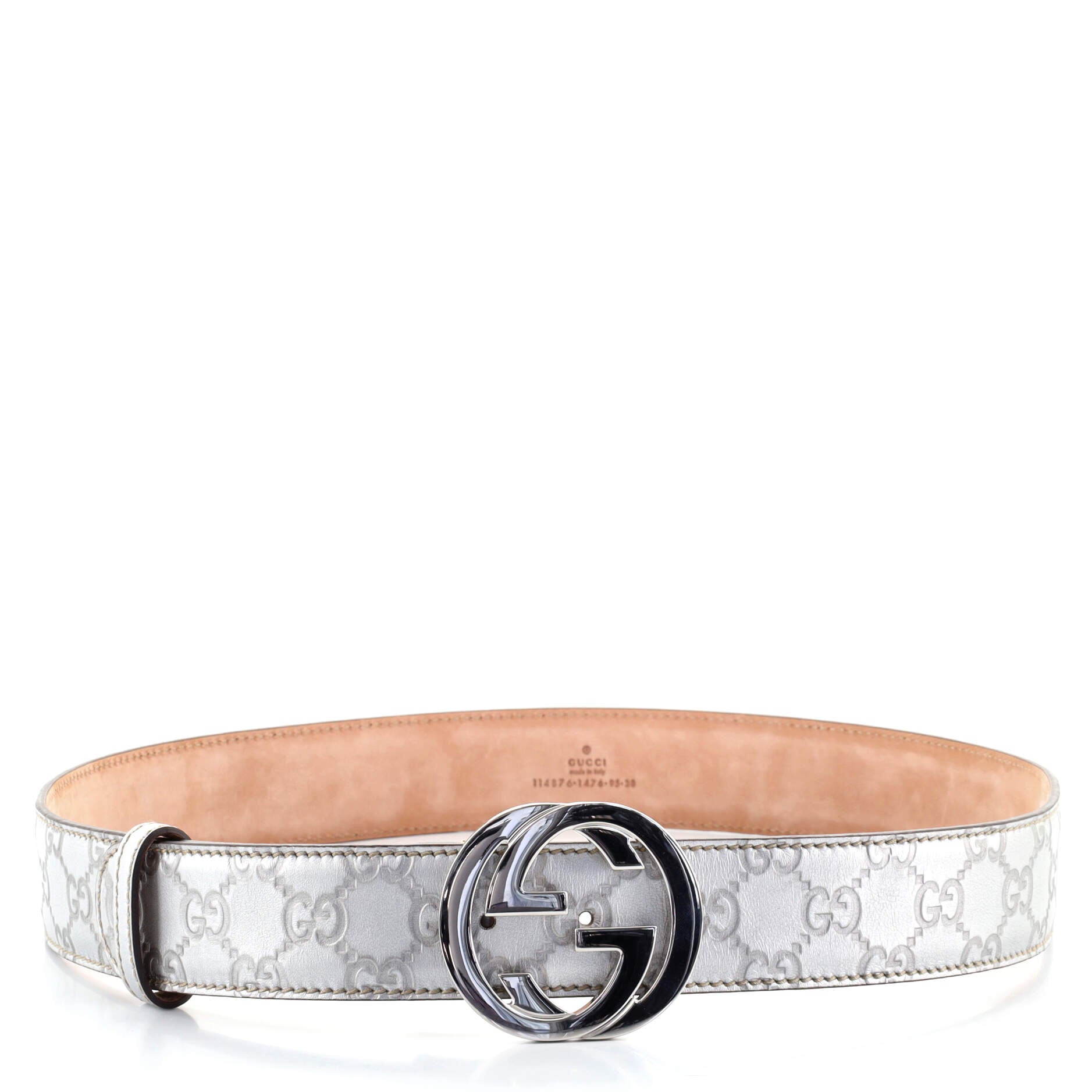 Interlocking G Belt Guccissima Leather Wide 95
