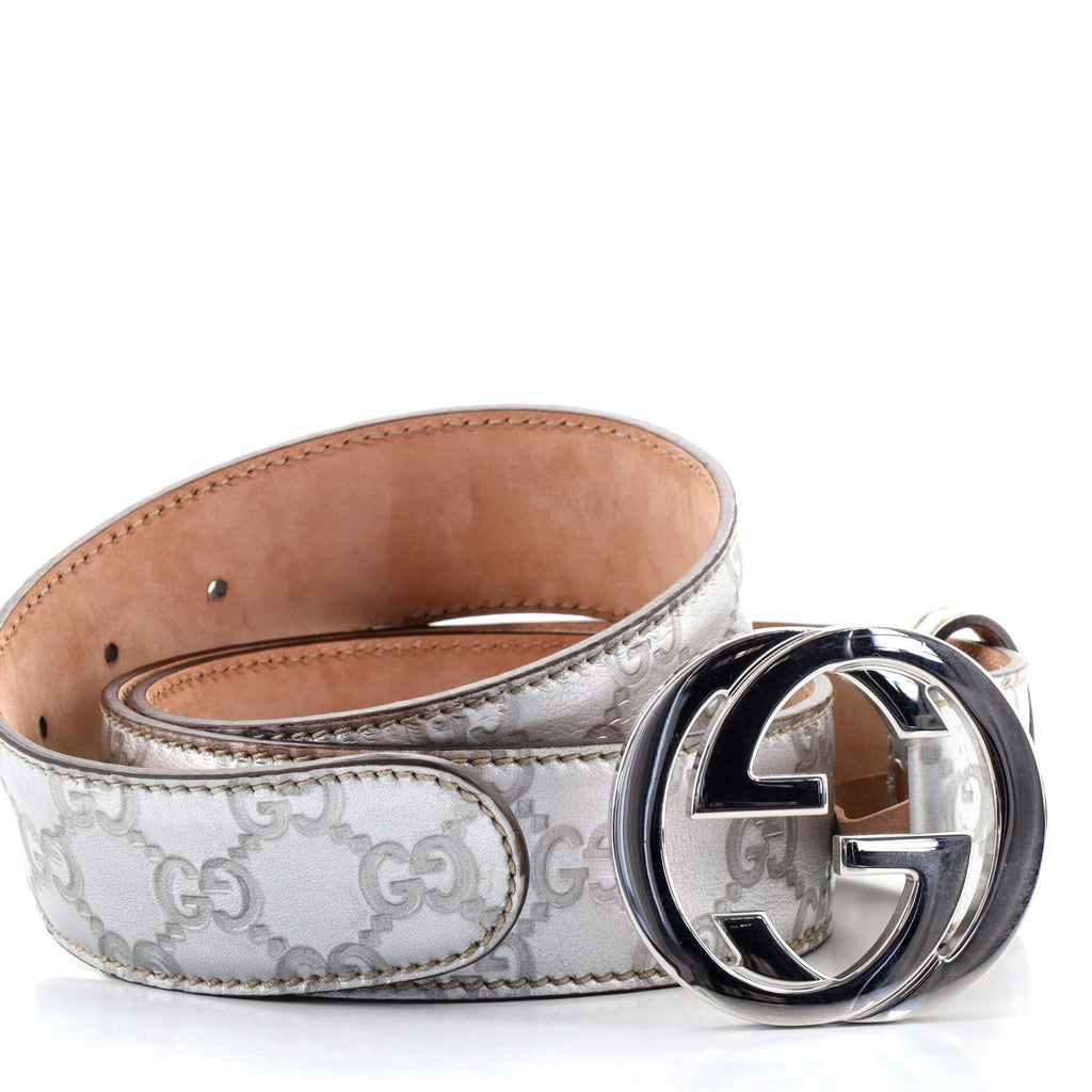 Interlocking G Belt Guccissima Leather Wide 95