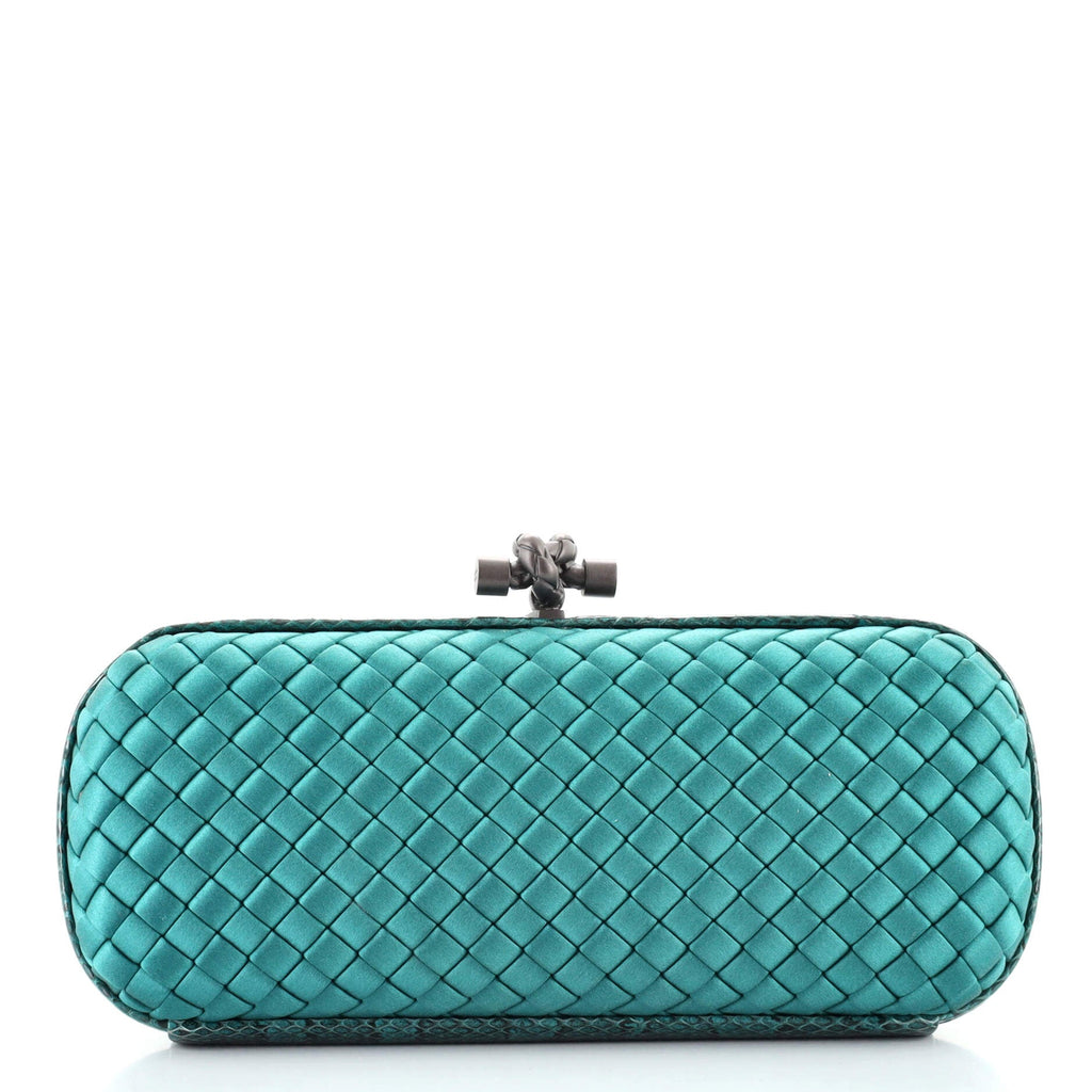 Box Knot Clutch Intrecciato Satin Long