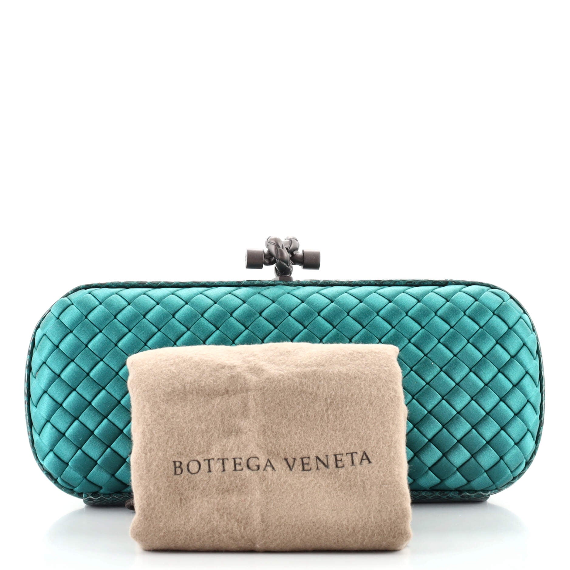 Box Knot Clutch Intrecciato Satin Long