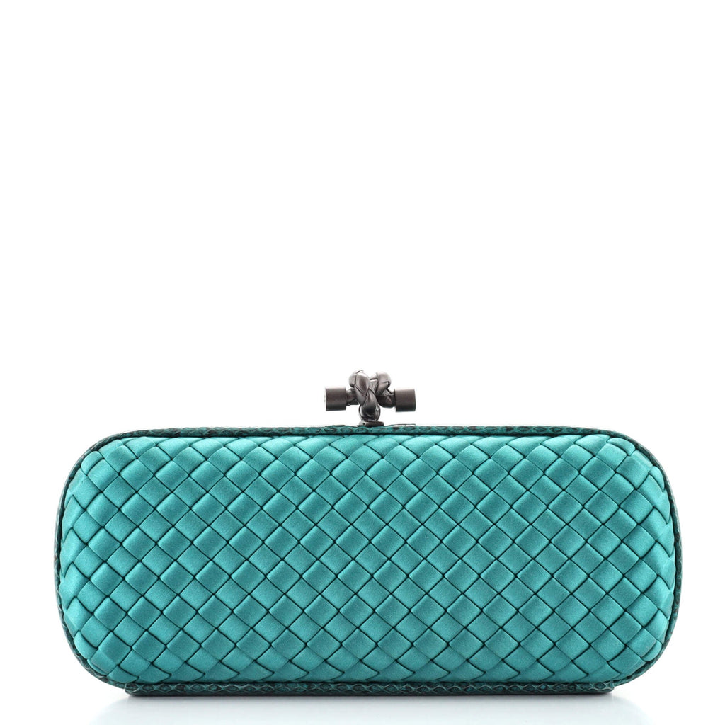 Box Knot Clutch Intrecciato Satin Long