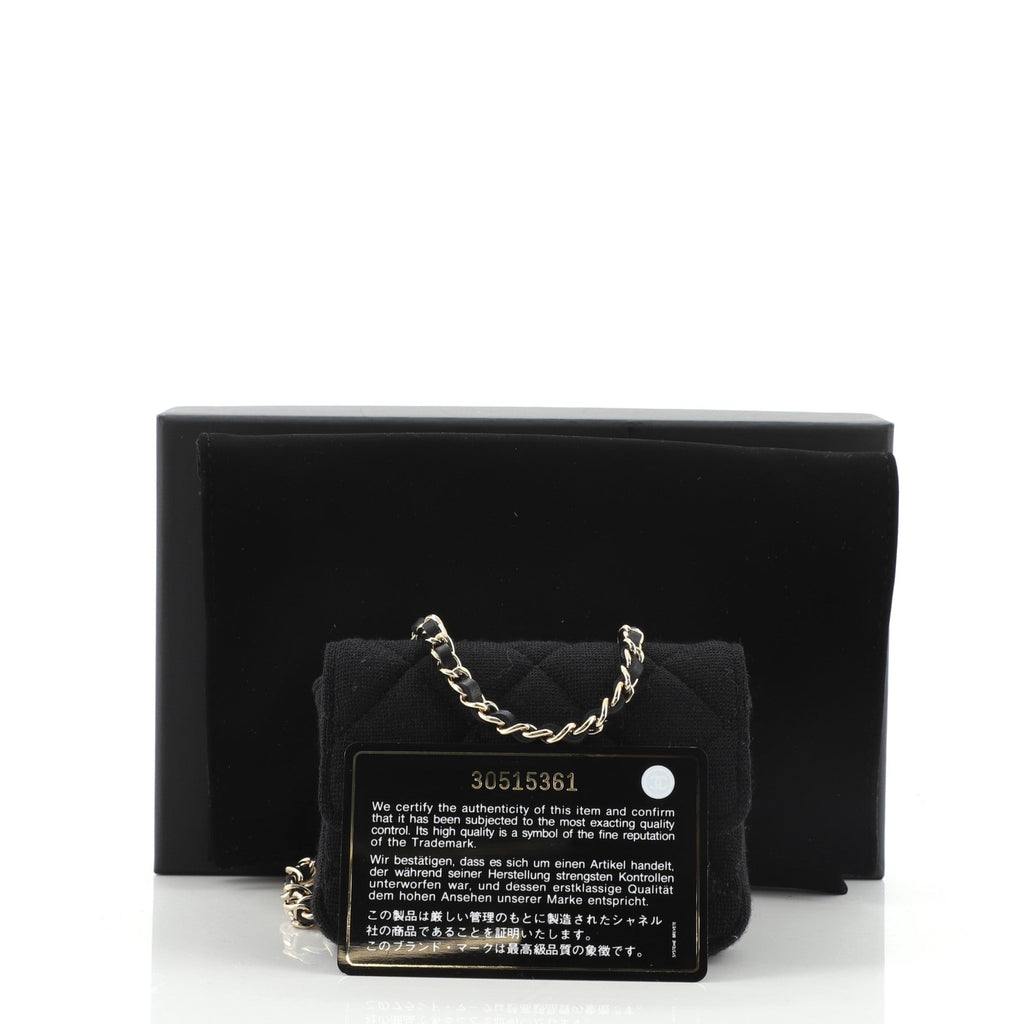 Classic Flap Chain Waist Bag Quilted Jersey Mini