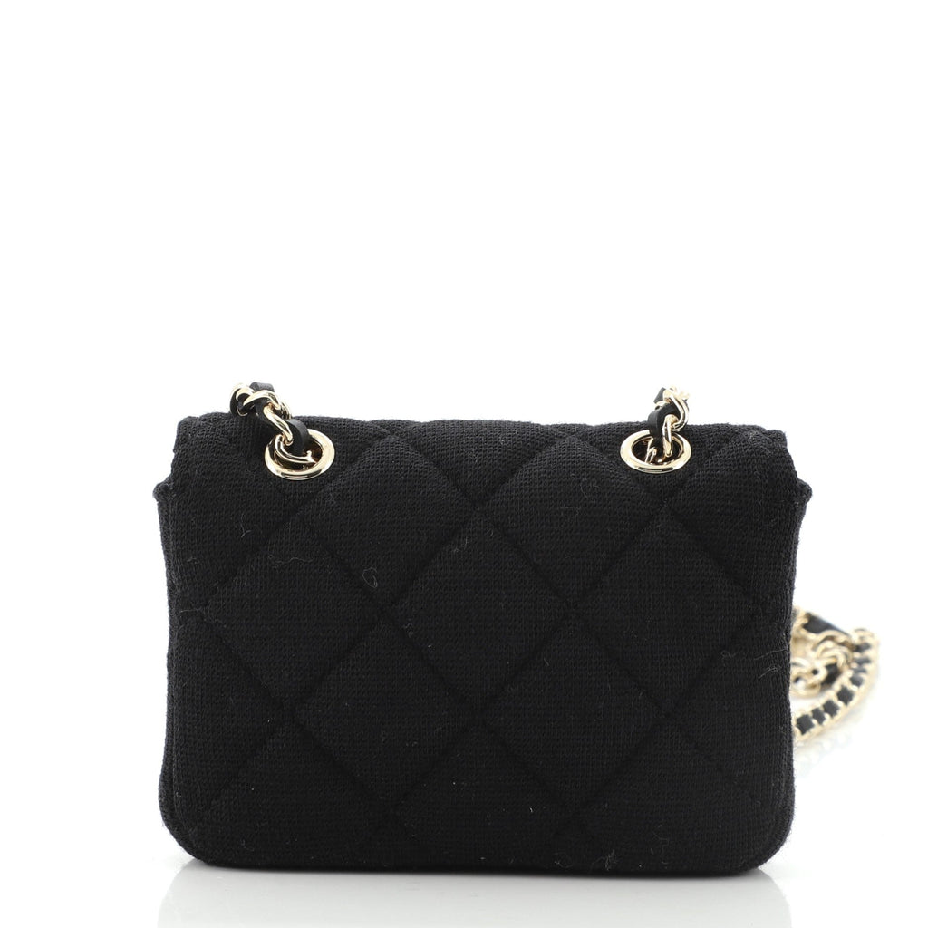 Classic Flap Chain Waist Bag Quilted Jersey Mini