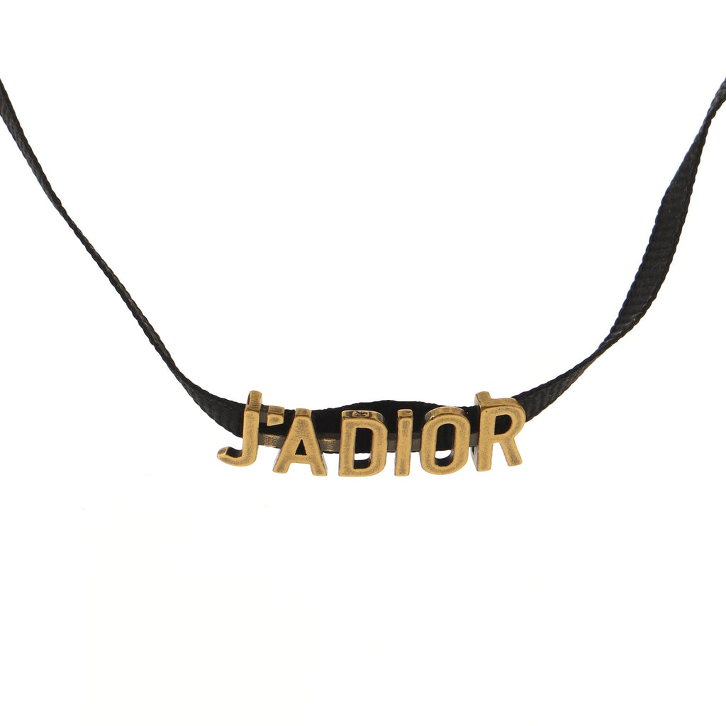 J'Adior Choker Necklace Grosgrain Ribbon and Metal