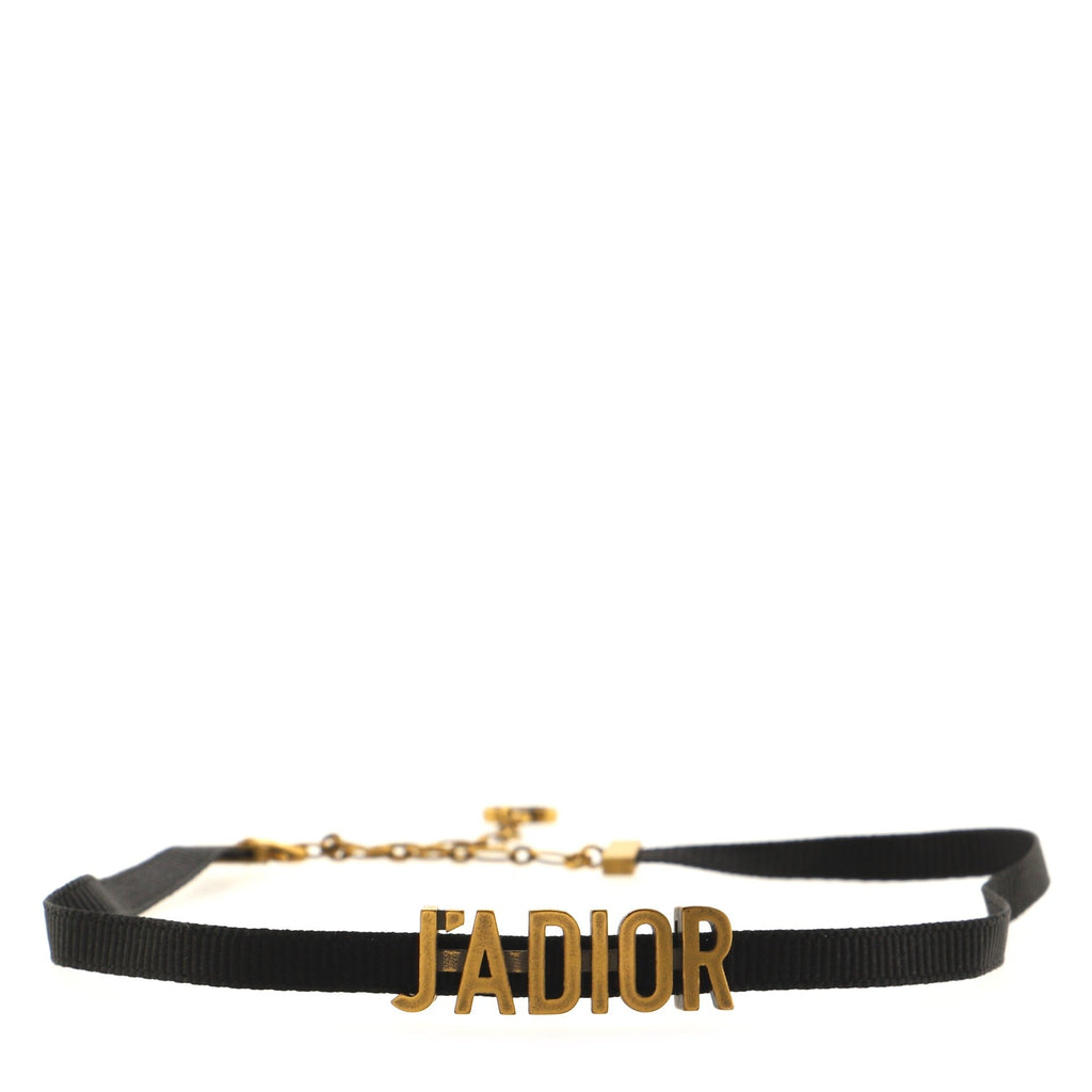 J'Adior Choker Necklace Grosgrain Ribbon and Metal