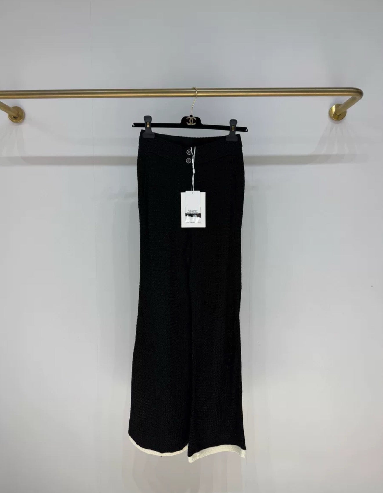 Chanel 24P black and white pants