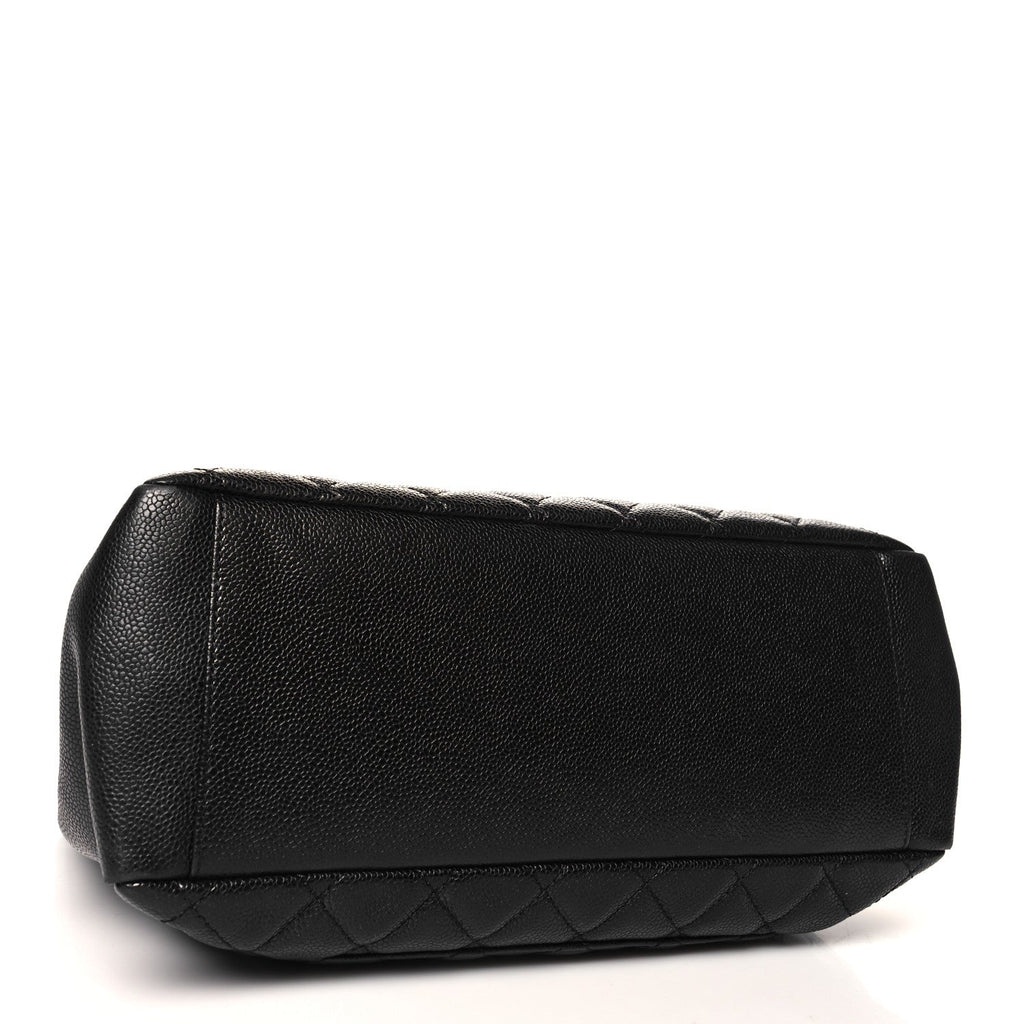 Caviar Quilted Grand Shopping Tote GST Black