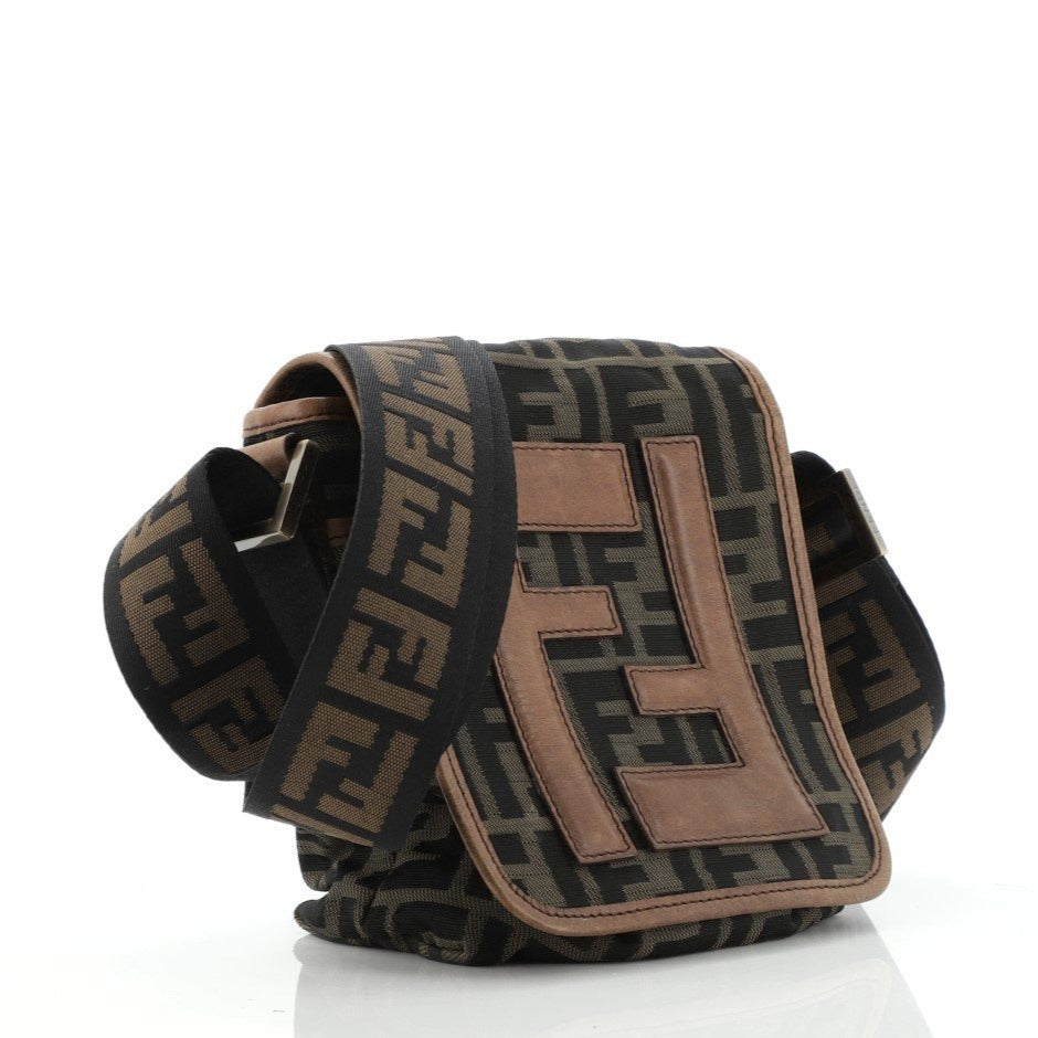 Vintage FF Flap Messenger Bag Zucca Canvas Mini