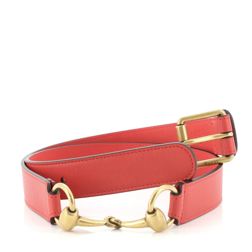 Horsebit Buckle Belt Leather Medium 85