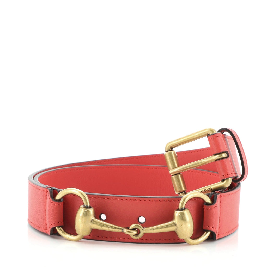 Horsebit Buckle Belt Leather Medium 90