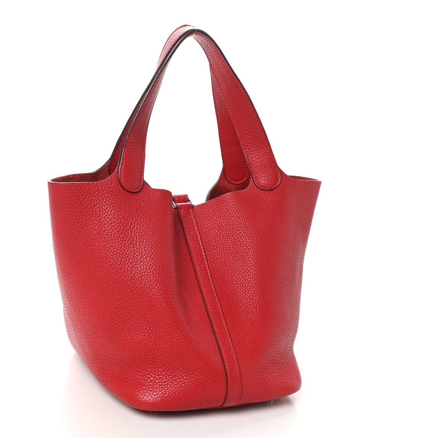 Taurillon Clemence Picotin Lock 22 MM Rouge Casaque
