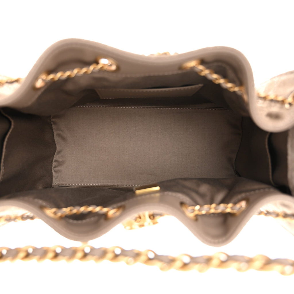 Suede Quilted Small Chanel 25 Handbag Dark Grey