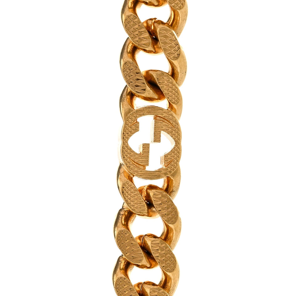 Metal Interlocking GG Chain Necklace Gold